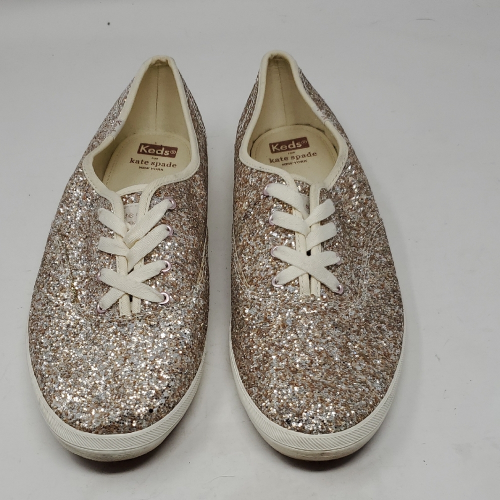 Keds Kate Spade Sparkling Gold Glitter Sneakers Size 11